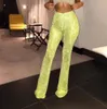 Kadın Pantolon Capris Kadınlar Çan Alt Payetli Uzun Pantolon Sparkly Glitter Pullu Yüksek Woisted Seksi Clubwear Geniş Bacak Pantolon Kadınlar1