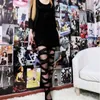 Sexy Tights Striped Personality Girls Cross Straps Pantyhose Stockings 2020 Fashion Style Womens Lace Stocking