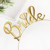 Wedding Hair Gold Bride to Be Bridesmaid Bridal Shower Party Rhinestone Tiara Crown Bachelorette Party Favor yq01944