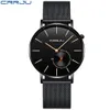 Montre Homme CRRJU Montres Pour Hommes Marque De Luxe Montres À Quartz Casual Bracelet En Maille En Acier Inoxydable Ultra Mince Horloge Relog Poignet Wat219K