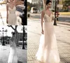 boho Lace Wedding Dresses 2019 Modest Spaghetti Straps Lace Applique Detail Plus Size Country Full Length Beach Bridal Dress