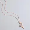 Edelstahl-Flamingo-Halskette, tropische Vogelhalsbänder, Silber, Gold, Roségold, exotischer Vogel, Kinderschmuck, Party-Geschenke für Teenager