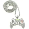 Hip Hop Game Machine Handle Pendant Halsband Mens Full Crystal Heavy Fashion Iced Out Games Controller NecklaceS2900