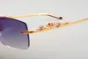 Ultra Light Square Leopard Diamond Gold Gold Temple Okulary 6384083-1 Modele modowe męskie okulary przeciwsłoneczne