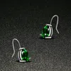 6 Pares Luckyshine Nova Gota De Água Verde Cristal Zircão Brinco Sliver Para As Mulheres Oscila o Brinco