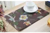 Últimas Flor do Natal dos pássaros Tabela Placemat chinês algodão linho Decoração Placemats retângulo Mesa de Jantar Mat Protector Pad