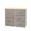 Ventes!!! Livraison gratuite en gros lin/naturel commode organisateur avec 5 tiroirs tissu commode tour pour chambre