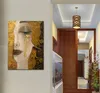 Wall Art Golden Tears Oil Paintings Reproductie Gustav Klimt Woman in Gold Beautiful Artwork for Living Room Slaapkamer Decor Handgemaakte Hoge kwaliteit Large