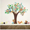 Waldtiere Affe spielen unter blume baum wandaufkleber für kinder baby kindergarten kinder zimmer dekorationen dekor hause aufkleber