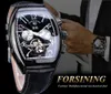 Forsining Top Brand Luxury Men Watch Black Leather Strap Business Man Orologio Orologio meccanico MECCANICO MASCHIO COLLEGNO MASCHIO 4356444