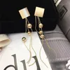 Mode tofs dangle örhängen för kvinnor lyx designer frans danling örhängen guld silver öron studs s925 silver nål smycken kärlek gåva