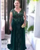 Verde oliva Plus Size Mãe dos cristais de noiva vestidos de rendas frisado vestido Mães Chiffon formal do partido Vestidos