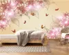 Пользовательские 3d обои фантазия цветок бабочка Гостиная Спальня фон настенные украшения настенные обои