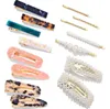 Perle Haarnadel Set Frauen-Haar-Clip Kombination Acrylsäure Bobby Pins Side Clips Spangen Kopfschmuck Mode-Accessoires Haarschmuck