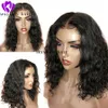 Naturale nero simulazione caschetto corto ricci dei capelli umani parrucca glueless sintetico parrucca anteriore del merletto calore capelli fibra resistente Per Black Women