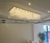 Top Sale Luxe Moderne Crystal Kroonluchter voor Woonkamer Rechthoek LED Lustres de Cristal Lamp Long Eetkamer Lichtpunt