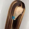 Honey Blond Ombre Color Invisible Full Lace Wig PrePlucked Hairline Highlight 150 Lace Front Human Hair Wigs Brazilian for Black 5643765