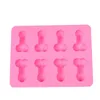 Super Pecker Mold Ice 8-Cavity Sexy engraçado Mold Ice Tray para Chocolate Bachelorette partido dos doces Jelly Cookies Fondant Mold