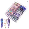 10st Nail Foil Set Mix Designs Butterfly Newspaper Letters Starry Sky Adhesive Wraps Transfer Paper Nail Art Decal Gel Slider3243431