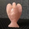 1pc Big Size Natural Rose Quartz Crystal Angel Figurine Healing Aura Angel Reiki Sculpture for Home Desk Decoration Crafts Gift