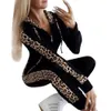 Tuta da maglione con cuciture leopardate Donna Primavera e autunno Tuta sportiva casual Due pezzi