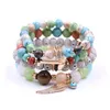 Bracelets multicouches en perles extensibles style bohémien, avec couronne d'aile d'ange, ancre, cadeau pour femmes, nouvelle collection