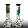 420 Belle Design bong en verre à fond de bécher Narguilés 12 "narguilés Rasta conduites d'eau capiteuses 18,8 mm bongs de marque commune