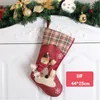 Christmas Stockings Santa Snowman Deer Socks Kids Large Gift Bags Christmas Tree Hanging Ornaments Home Decor