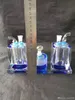 Dubbele Crystal Slangen Glazen Bongs Accessoires, Glas Roken Pijpen Kleurrijke Mini Multi-Kleuren Handleidingen Beste Lepel Glas