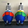 Gaiety Tiyatrosu Ve Parade Show İçin Şişme Zebra Kostüm 2m Giyilebilir Blow Up Zebra Suits Walking Komik Sahne Performansı