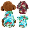 Dog Clothes Summer Beach T Shirt Small Vest Print Hawaii Apparel Pet Travel Floral Short Sleeve Clothing Cat Blouse Jumpsuit Outfit Supply