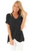 T-Shirt Femmes Vêtements D'été Noeud Chemises Hors Épaule À Manches Courtes Hauts Mode T-shirts Occasionnels Tunique Solide Lâche Blusas Costume Robes B4416