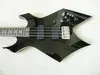 Коллекция Nikki Sixx of Protley Crue Beather Beamlock Bass Black 4 Strings Electirc Bass Guitar с обратным фартом, Chrome Hardware