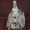 Китай старый Фэн-Шуй Homeornaments Тарелка с серебряной черепахи Дракон горшок