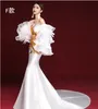 Luxury Long Evening Qi Pao gown Sexy Slim Ladies Trailing cheongsam White Prom Party dress Wedding Evening Banquet Vestidos