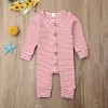 Baby meisjes jongens gestreepte rompertjes baby streep jumpsuits boutique kinderen gebreide warme outfits kinderen kleren kleren M676