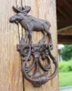 2 pezzi Battente per porta in ghisa Alce Alce Battente decorativo Tradizionale stile vintage Animale Maniglia per porta Fermo per porta Paese B209V