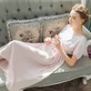 2020 Summer Sutwear Vintage biała bawełniana koszulka nocna Plus Size Women Home Wear Sukienka nocna na nocną bieliznę T630314R