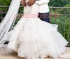 Prachtig kant zeemeermin trouwjurken 2020 ingerichte tule trein Afrikaanse bruid jurk mouwloze tiered custom plus size riemen bruidsjurk