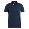 Klassisk kortärmad T-shirt Män Sommar Casual Solid T-shirt Andningsbar Lyxig bomull Tröjor Jerseys Golf Tennis Män Camisa Tops