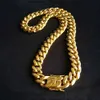 16MM 18MM Men Hip Hop Cuban Link Necklaces Bracelets 316L Stainless Steel Choker Jewelry High Polished Casting Chains Double Safety Clasps