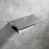 White &Mirror Chrome Polished & Black & Brushed Stainless Steel Toilet Paper Holder Top Place Things Platform 4 Choices