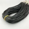 Black Wax Cord Rope 15mm 2mm PU Leather Wire för DIY Pendant Necklace Gift With Lobster Clasp Link Chain Charms smycken Accessori5968912