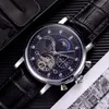Montre en cuir de mode hommes montre-bracelet hommes mécanique mouvement automatique montre en acier montres Relogio Masculino horloge montres-bracelets260D
