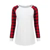 Buffalo Plaid Tshirts 3 Color Women Recorwork Patchwork Long Mound Dound Tops Dustical Outdoor Blouse Tops M29289922434