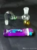 Accessoires de bangs en verre de pot brûlant de bouche de gourde ﾠ, pipes à fumer en verre colorées mini pipes à main multicolores meilleure cuillère en verre