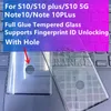 Samsung S10と5G注1​​0 9 S9 S8 Plusのためのケースフレンドリーな強化されたガラスの完全な接着性の接着剤の指紋IDのタッチに優しいスクリーンプロテクター注10 9 S9 S8 Plus