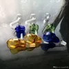 Accessori per bong in vetro per bruciatore di calcio ﾠ, pipe in vetro colorate mini multi-colori pipe a mano Best Spoon pipe in vetro