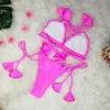 Sexy Thong Bikini Set 2019 Women's Swimwear Pendant Lace Swimsuit Summer Beach Women's Swimwear Brazil Hot Sale