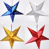 Nova lanterna de papel estrela impressa colorida 60 cm para decorações de festa de casamento de natal abajures de papel led lx4628